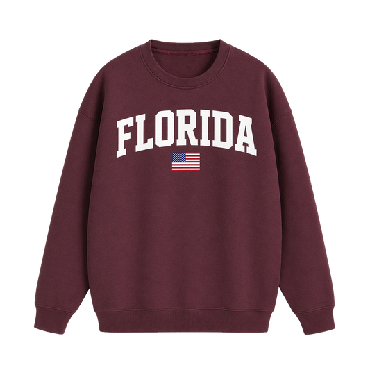 Collection 2 Florida Essential Heavyweight Crewneck Sweatshirt - Dull Red front