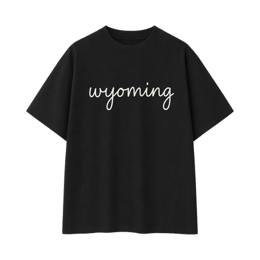 Collection 3 Wyoming Essential Cotton T-Shirt - Black front