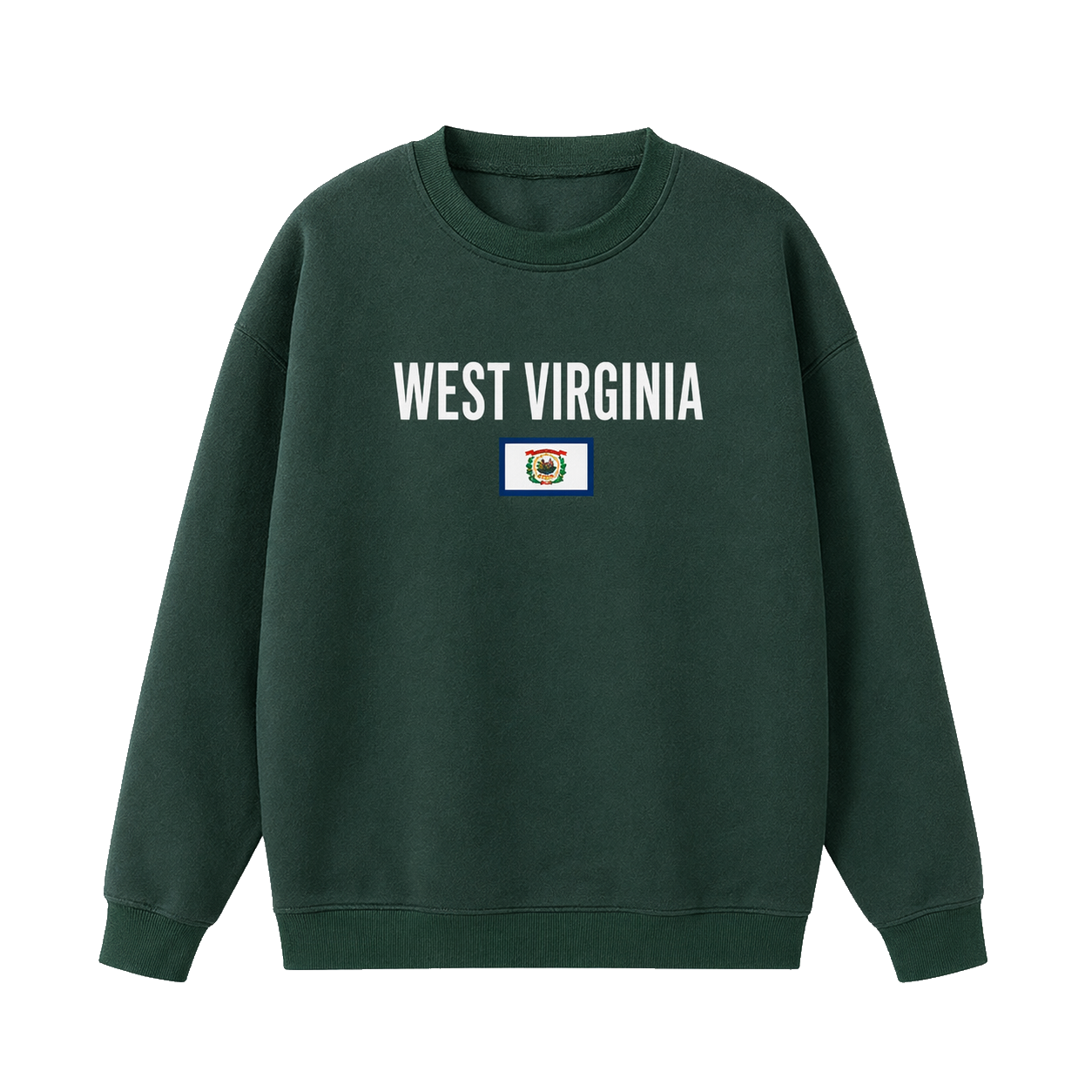 Collection 7 West Virginia Essential Heavyweight Crewneck Sweatshirt - Dark Green front
