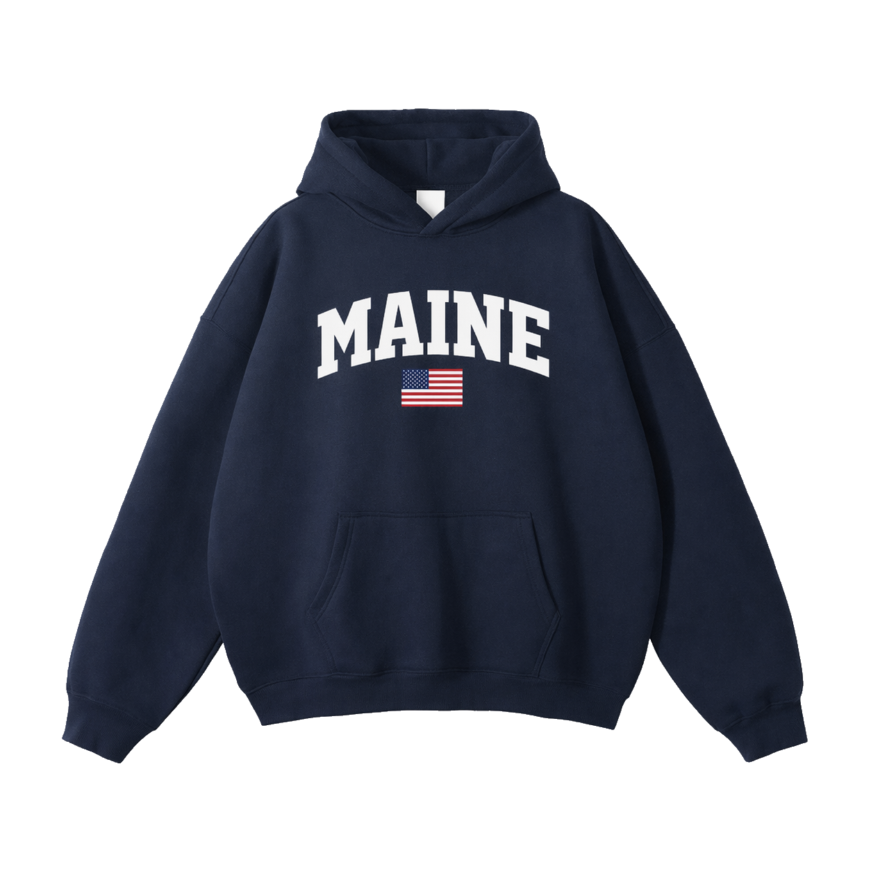 Collection 2 Maine Oversize Fleeced Hoodie - Navy Blue front