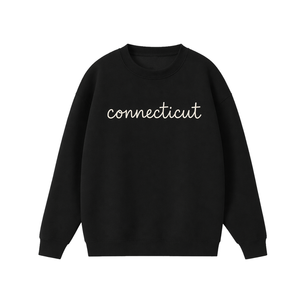 Collection 3 Connecticut Essential Heavyweight Crewneck Sweatshirt - Black front