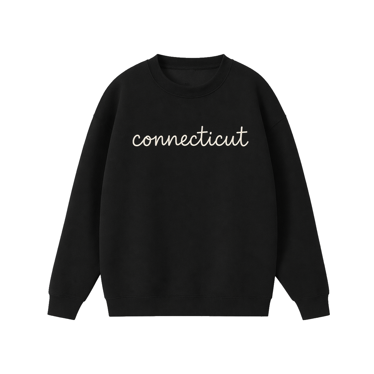 Collection 3 Connecticut Essential Heavyweight Crewneck Sweatshirt - Black front
