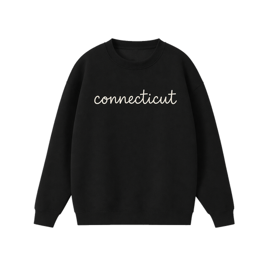 Collection 3 Connecticut Essential Heavyweight Crewneck Sweatshirt - Black front