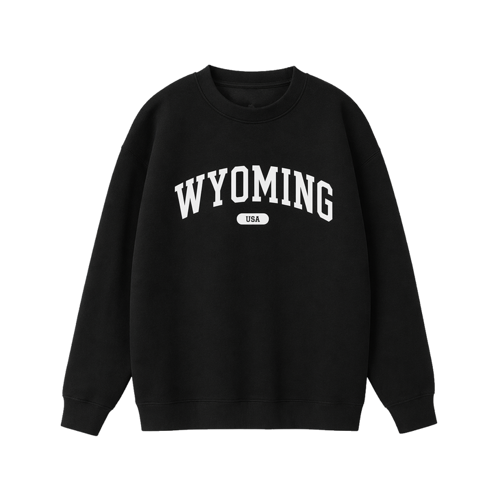Collection 4 Wyoming Essential Heavyweight Crewneck Sweatshirt - Black front