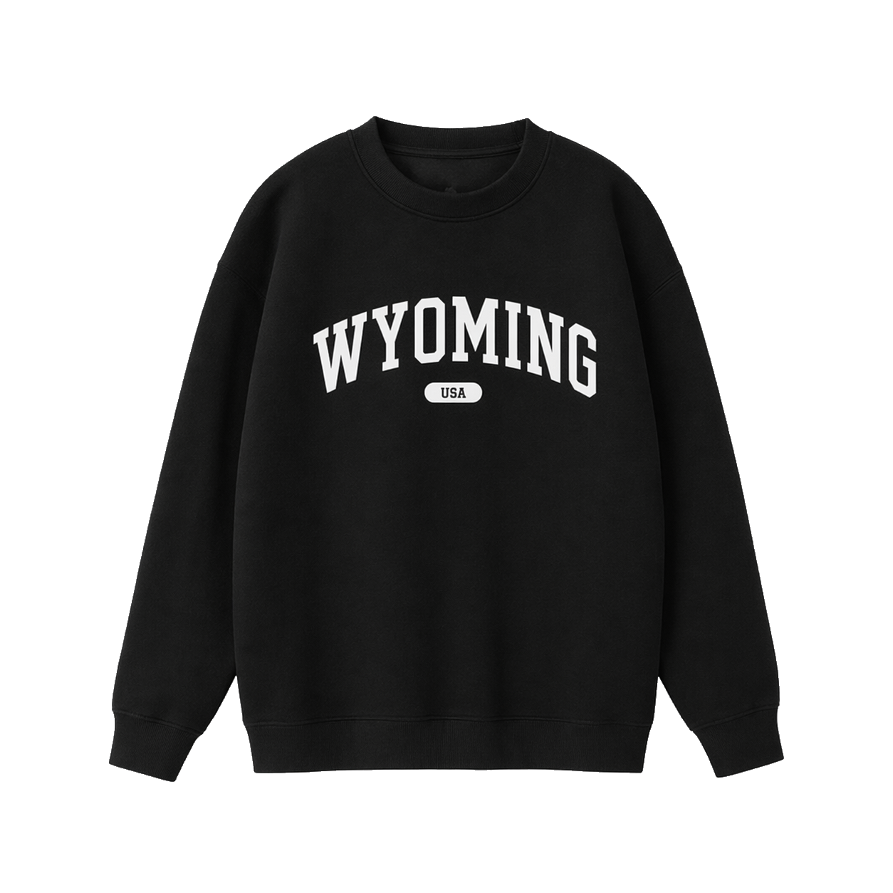 Collection 4 Wyoming Essential Heavyweight Crewneck Sweatshirt - Black front
