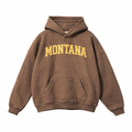 Collection 1 Montana Oversize Fleeced Hoodie - Brown front