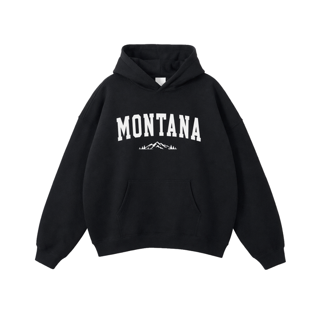 Collection 9 Montana Oversize Fleeced Hoodie - Black front