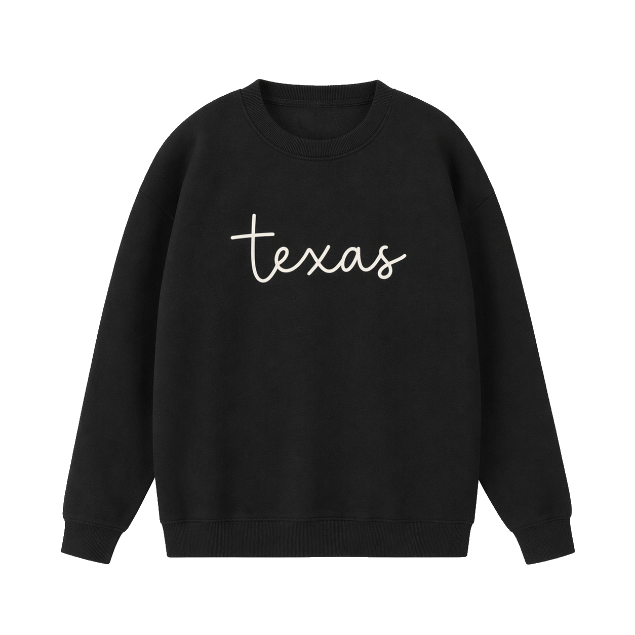 Collection 3 Texas Essential Heavyweight Crewneck Sweatshirt - Black front