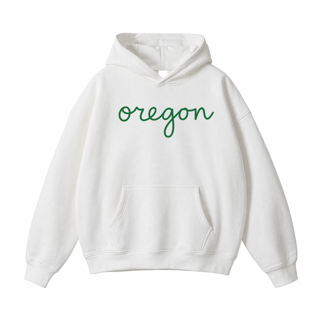 Collection 3 Oregon Oversize Fleeced Hoodie - White front