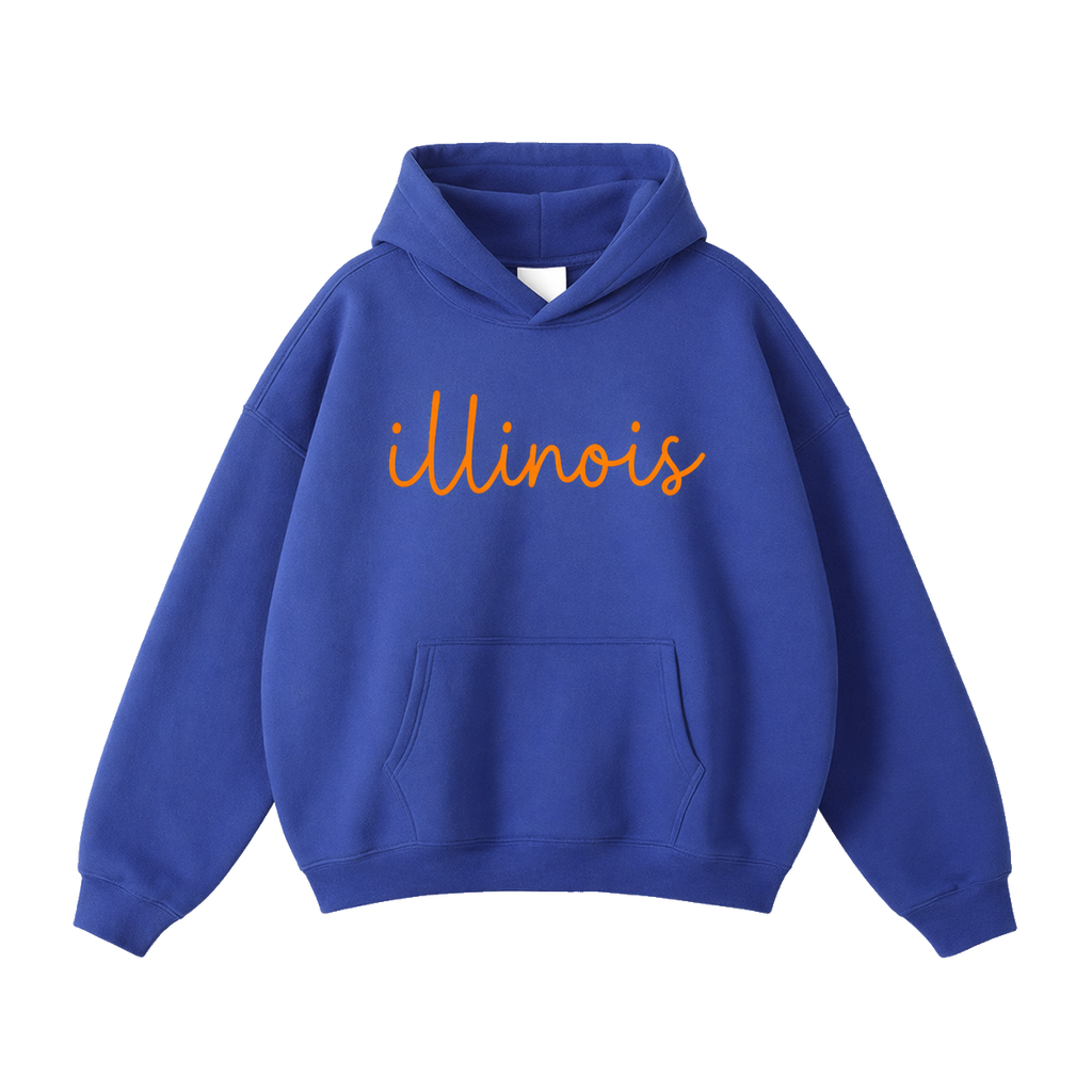 Collection 3 Illinois Oversize Fleeced Hoodie - Klein Blue front