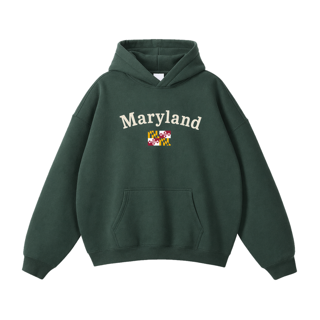 Collection 6 Maryland Oversize Fleeced Hoodie - Eden Green front
