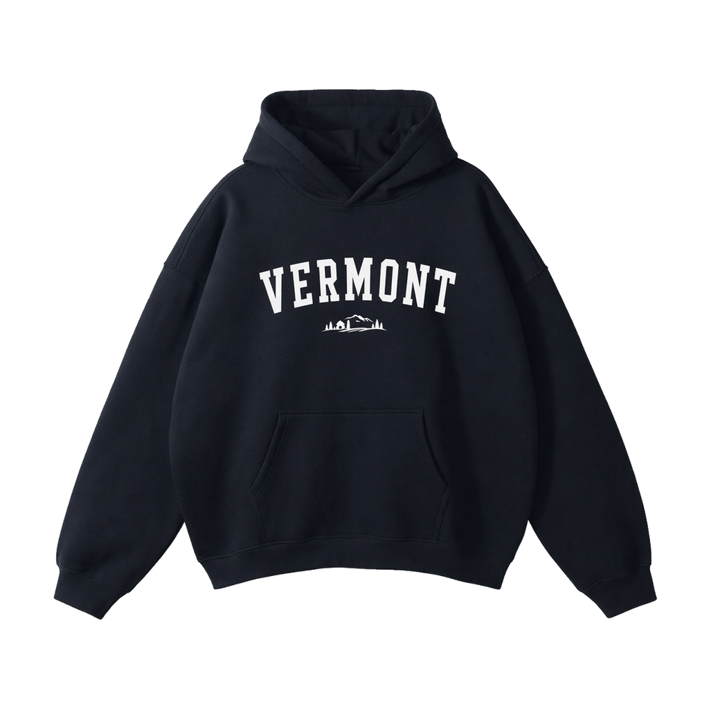 Collection 9 Vermont Oversize Fleeced Hoodie - Black front