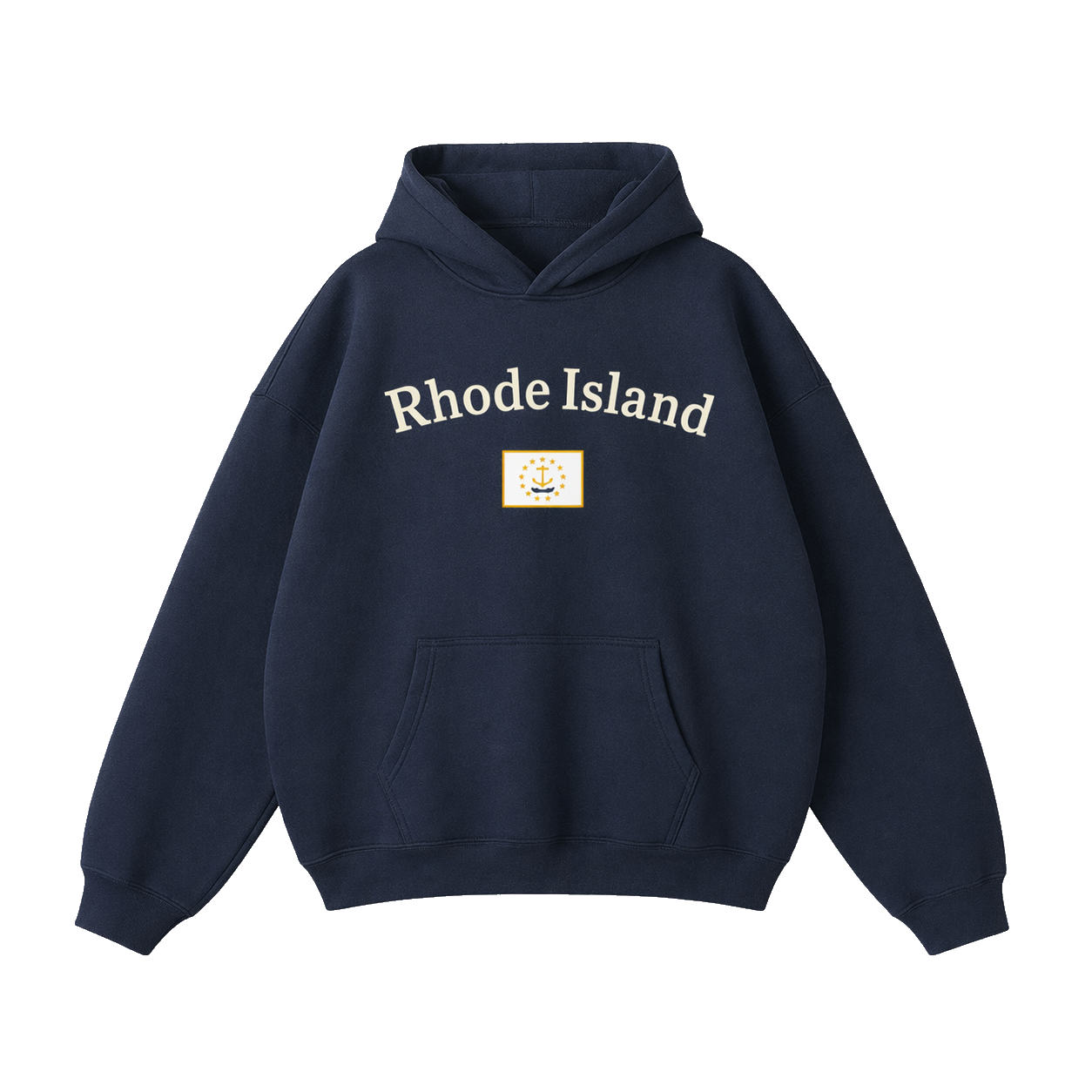 Collection 6 Rhode Island Oversize Fleeced Hoodie - Navy Blue front