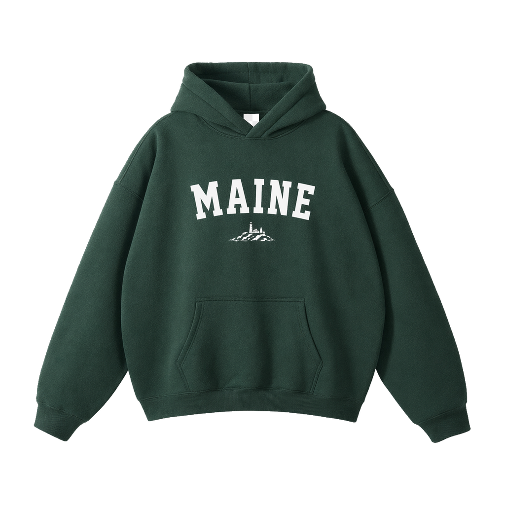 Collection 9 Maine Oversize Fleeced Hoodie - Eden Green front