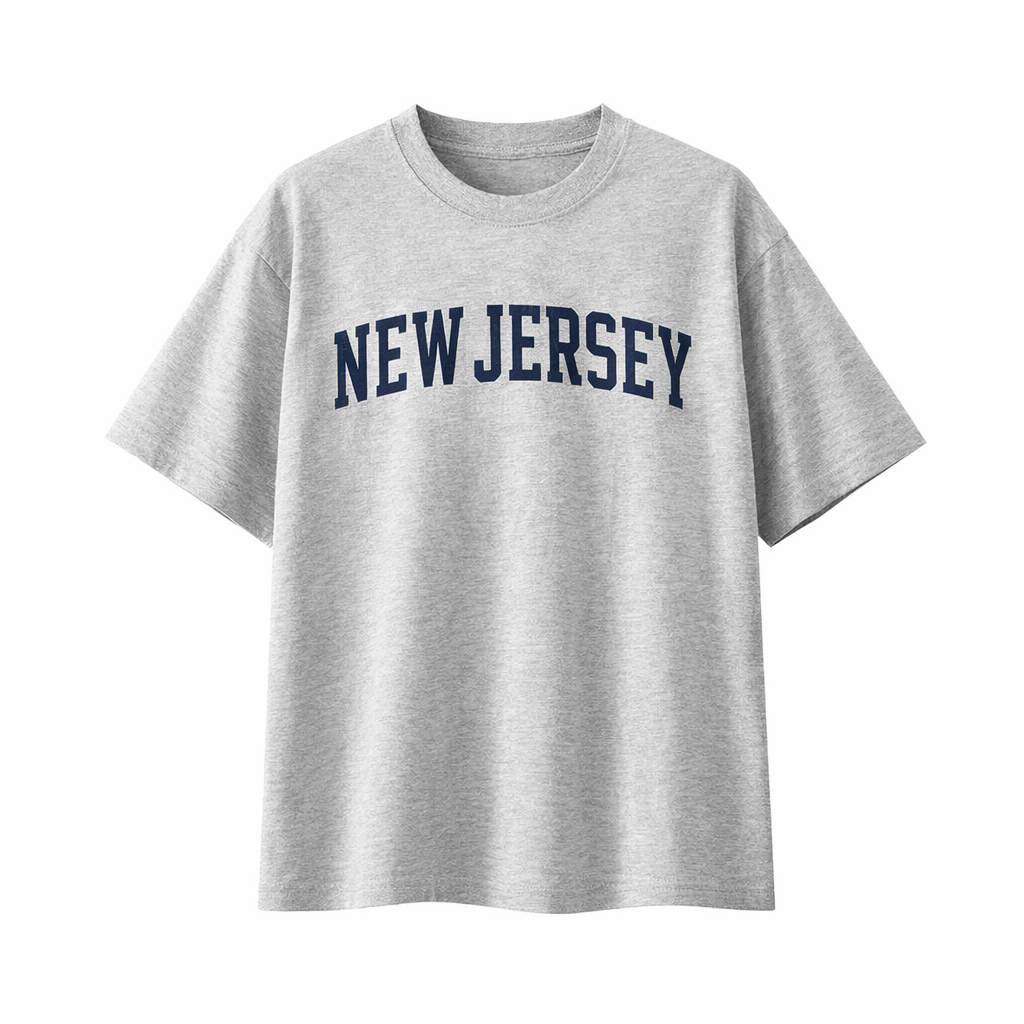 Collection 1 New Jersey Essential Cotton T-Shirt - White Gray front