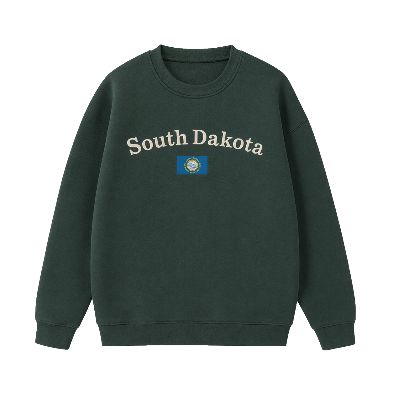 Collection 6 South Dakota Essential Heavyweight Crewneck Sweatshirt - Dark Green front