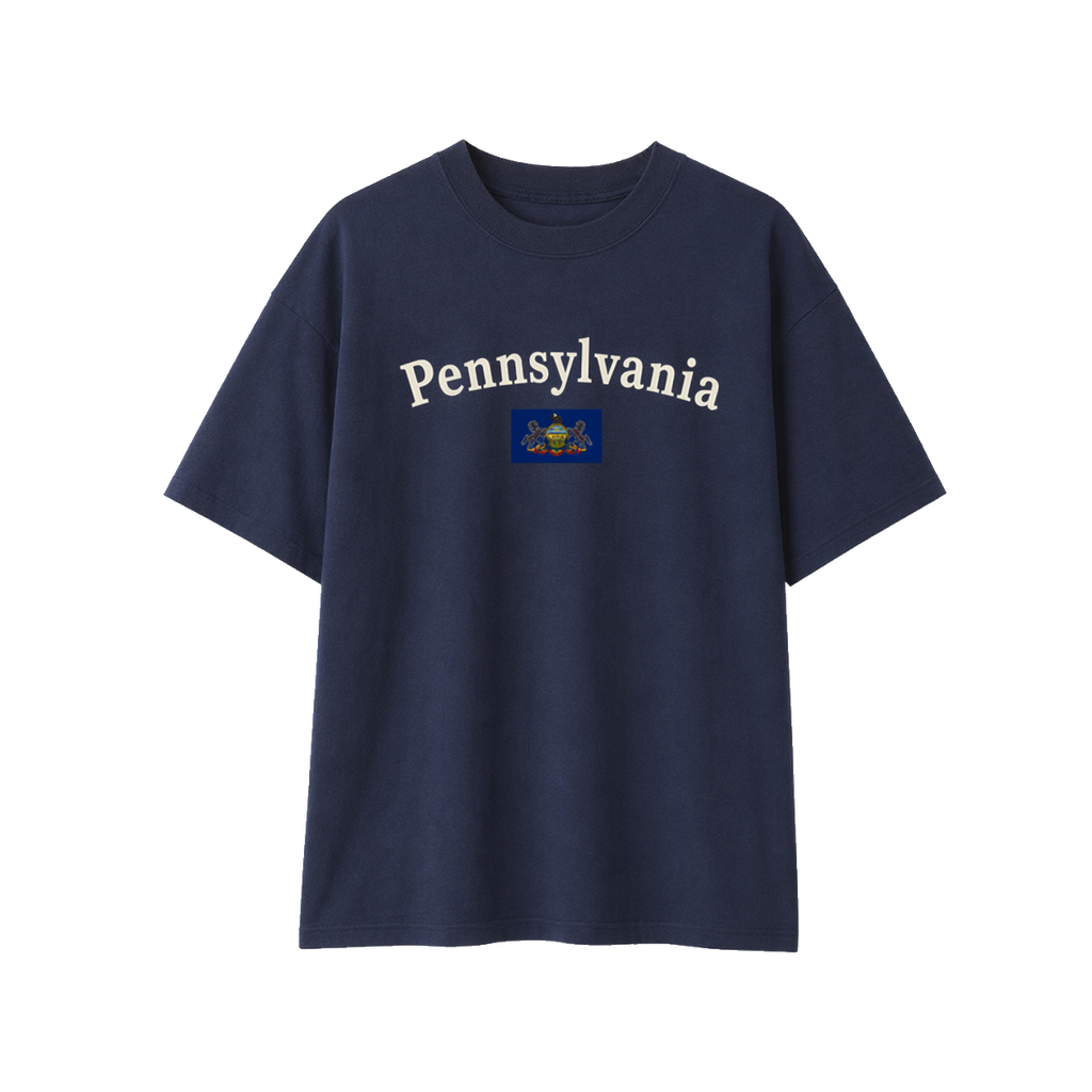 Collection 6 Pennsylvania Essential Cotton T-Shirt - Navy Blue front