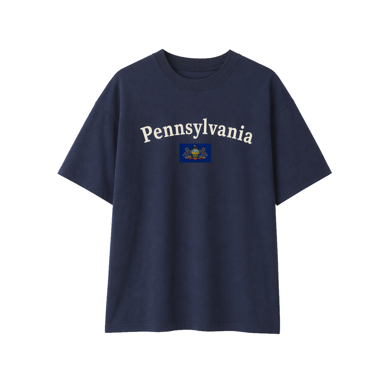 Collection 6 Pennsylvania Essential Cotton T-Shirt - Navy Blue front