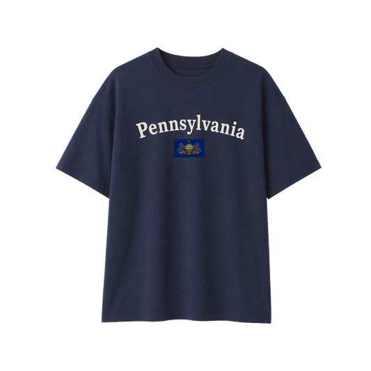 Collection 6 Pennsylvania Essential Cotton T-Shirt - Navy Blue front
