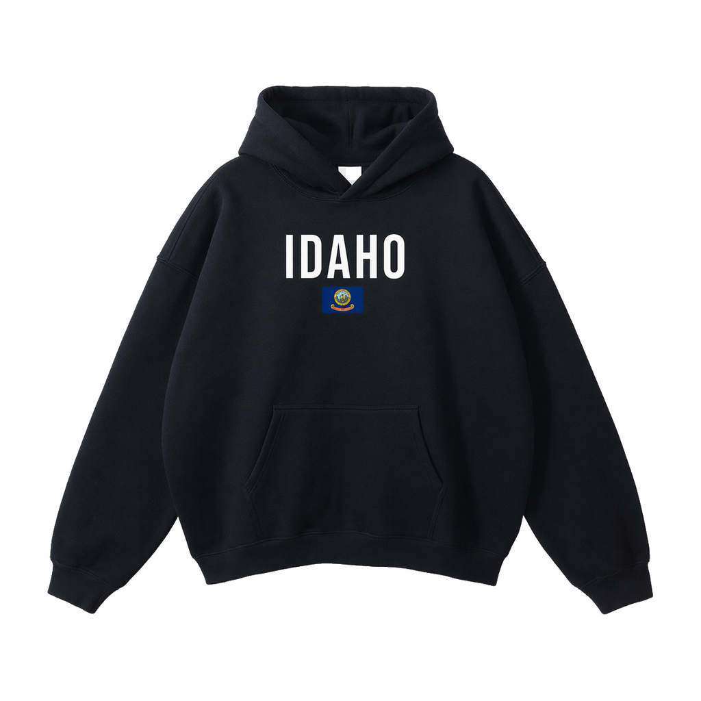 Collection 7 Idaho Oversize Fleeced Hoodie - Black front