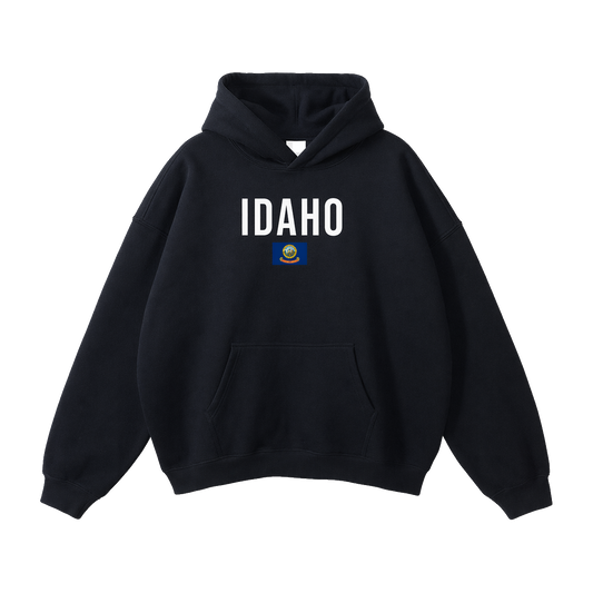 Collection 7 Idaho Oversize Fleeced Hoodie - Black front
