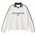 Collection 3 Arizona Contrast Striped Lapel Collar Sweatshirt - White front