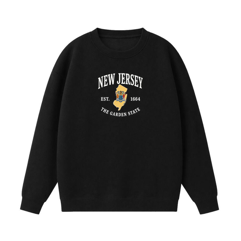 Collection 8 New Jersey Essential Heavyweight Crewneck Sweatshirt - Black front