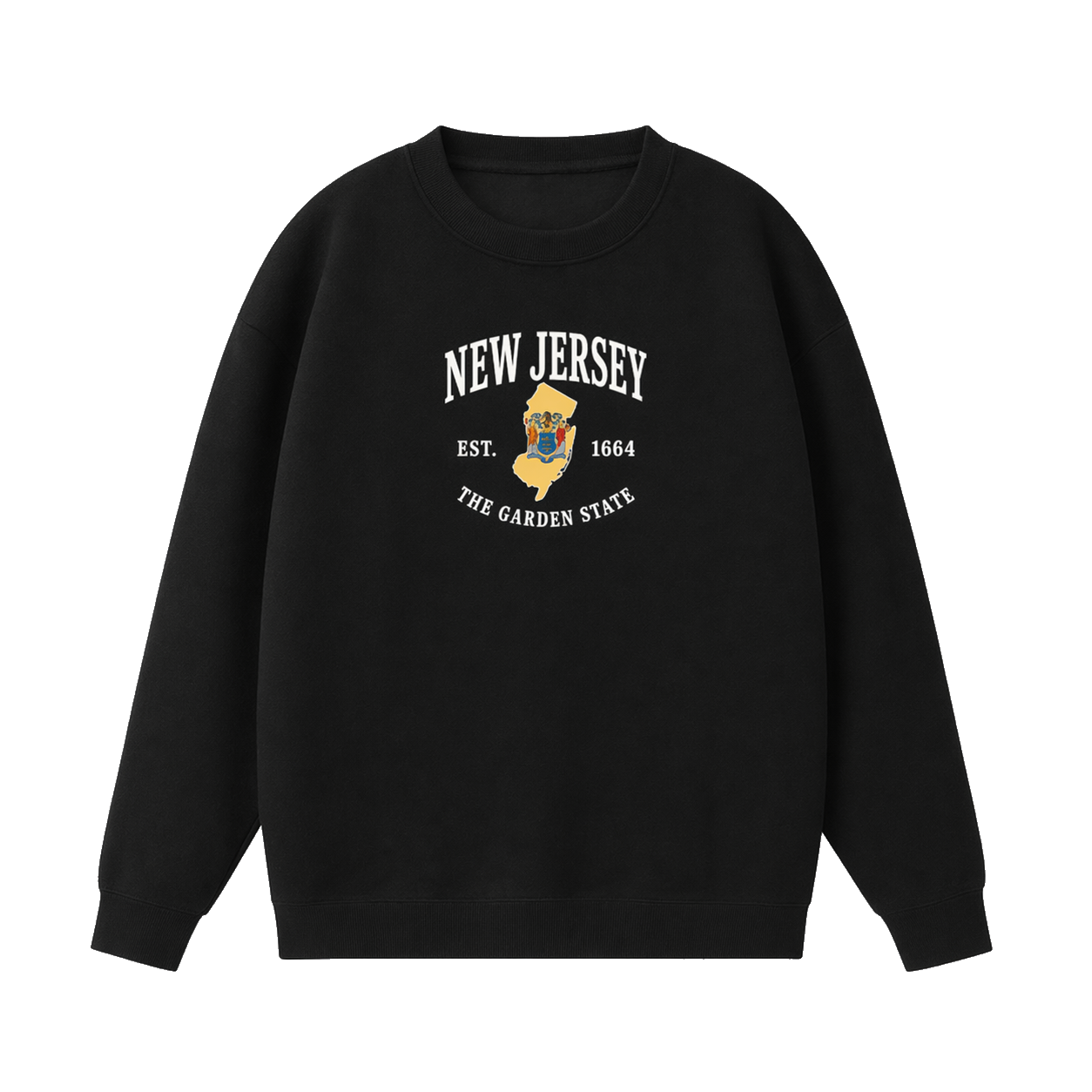 Collection 8 New Jersey Essential Heavyweight Crewneck Sweatshirt - Black front