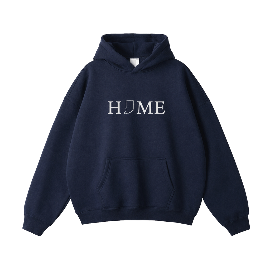 Collection 5 Indiana Oversize Fleeced Hoodie - Navy Blue front