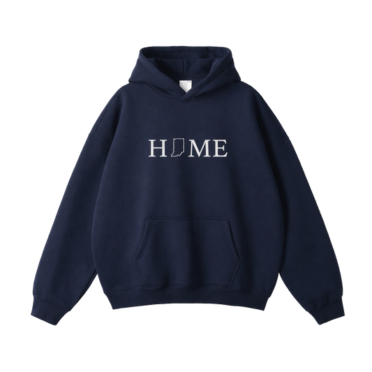 Collection 5 Indiana Oversize Fleeced Hoodie - Navy Blue front