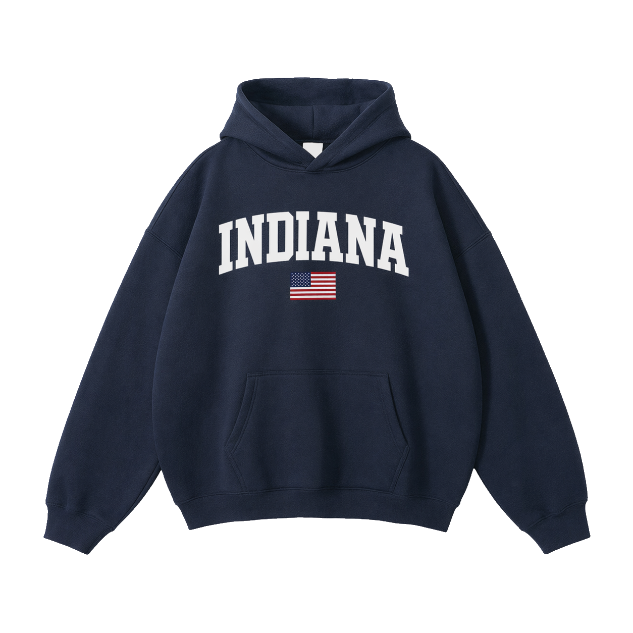 Collection 2 Indiana Oversize Fleeced Hoodie - Navy Blue front