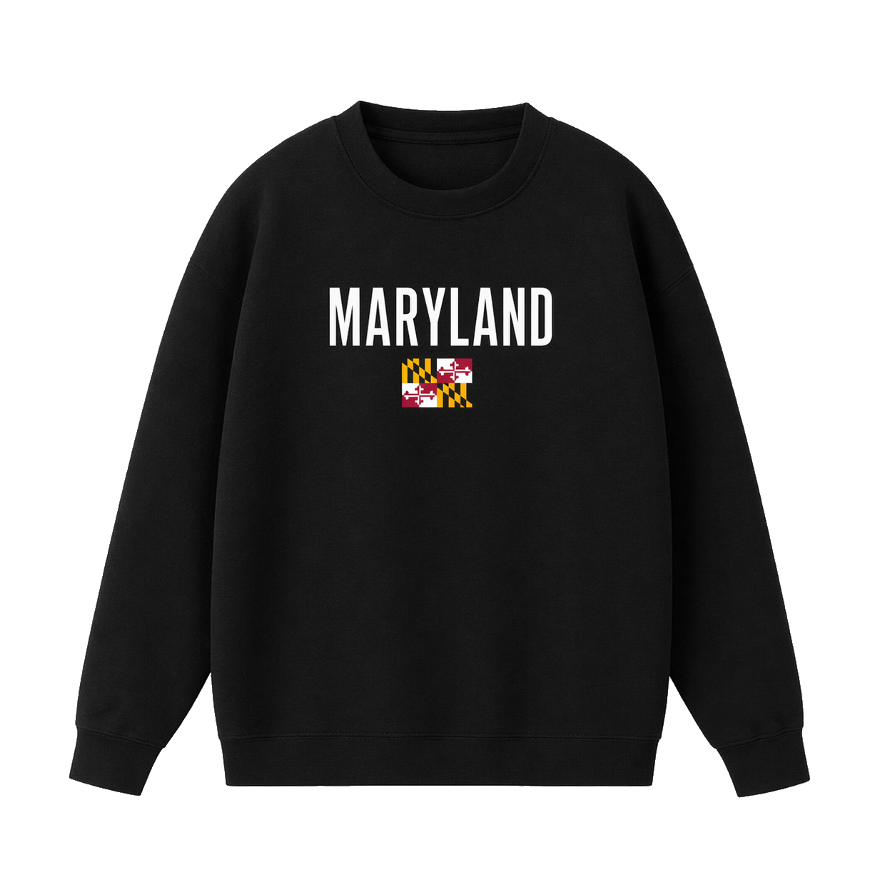 Collection 7 Maryland Essential Heavyweight Crewneck Sweatshirt - Black front
