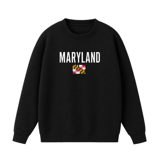 Collection 7 Maryland Essential Heavyweight Crewneck Sweatshirt - Black front