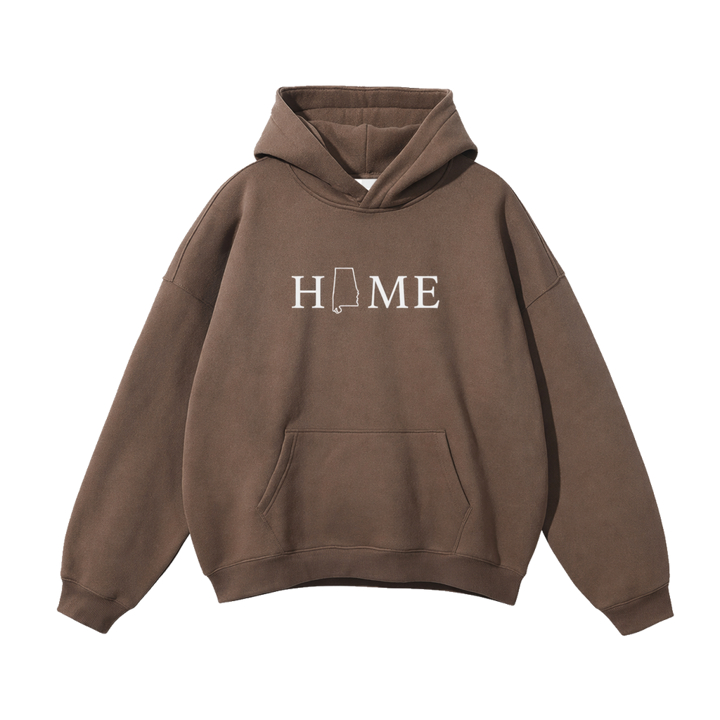 Collection 5 Alabama Oversize Fleeced Hoodie - Brown front