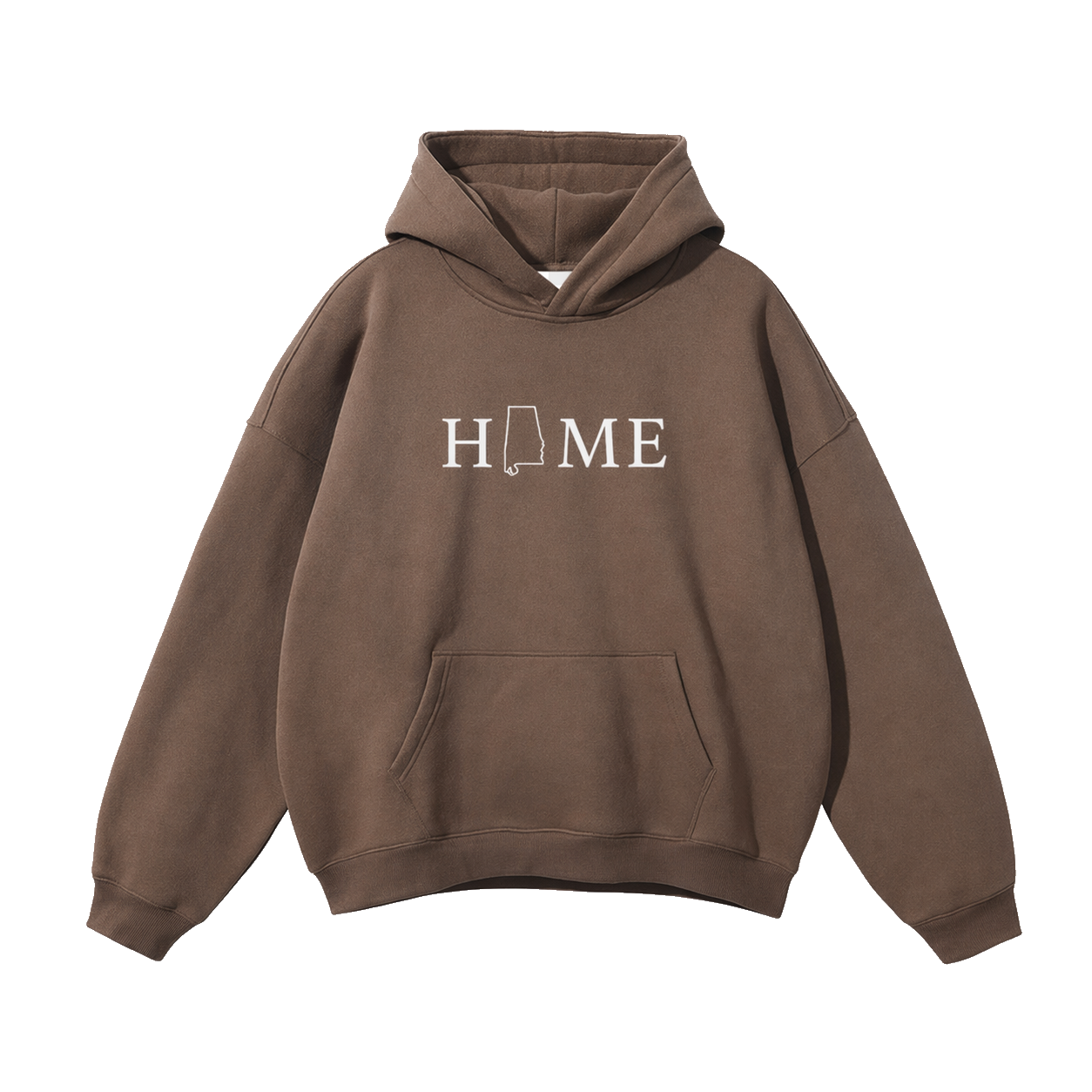 Collection 5 Alabama Oversize Fleeced Hoodie - Brown front