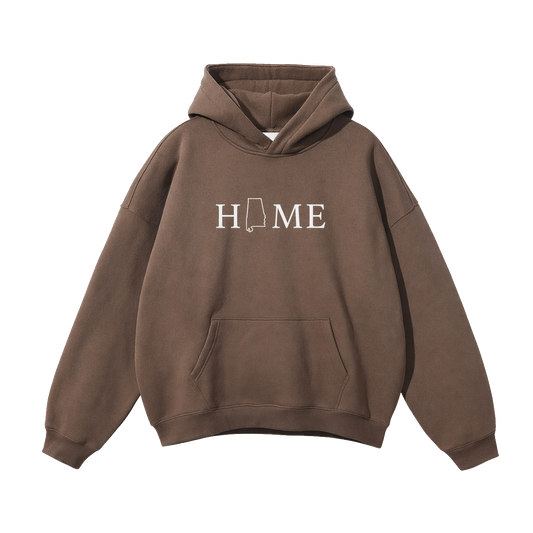 Collection 5 Alabama Oversize Fleeced Hoodie - Brown front