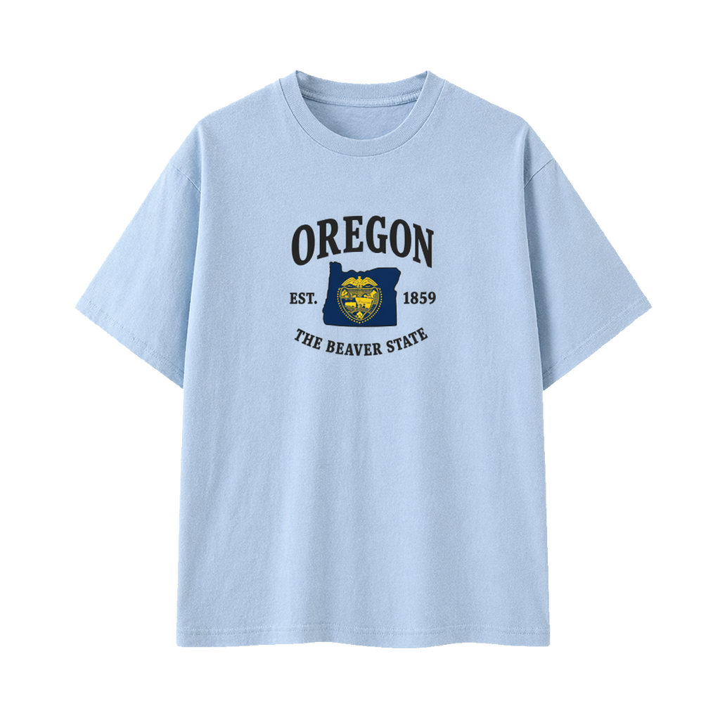 Collection 8 Oregon Essential Cotton T-Shirt - Light Blue front