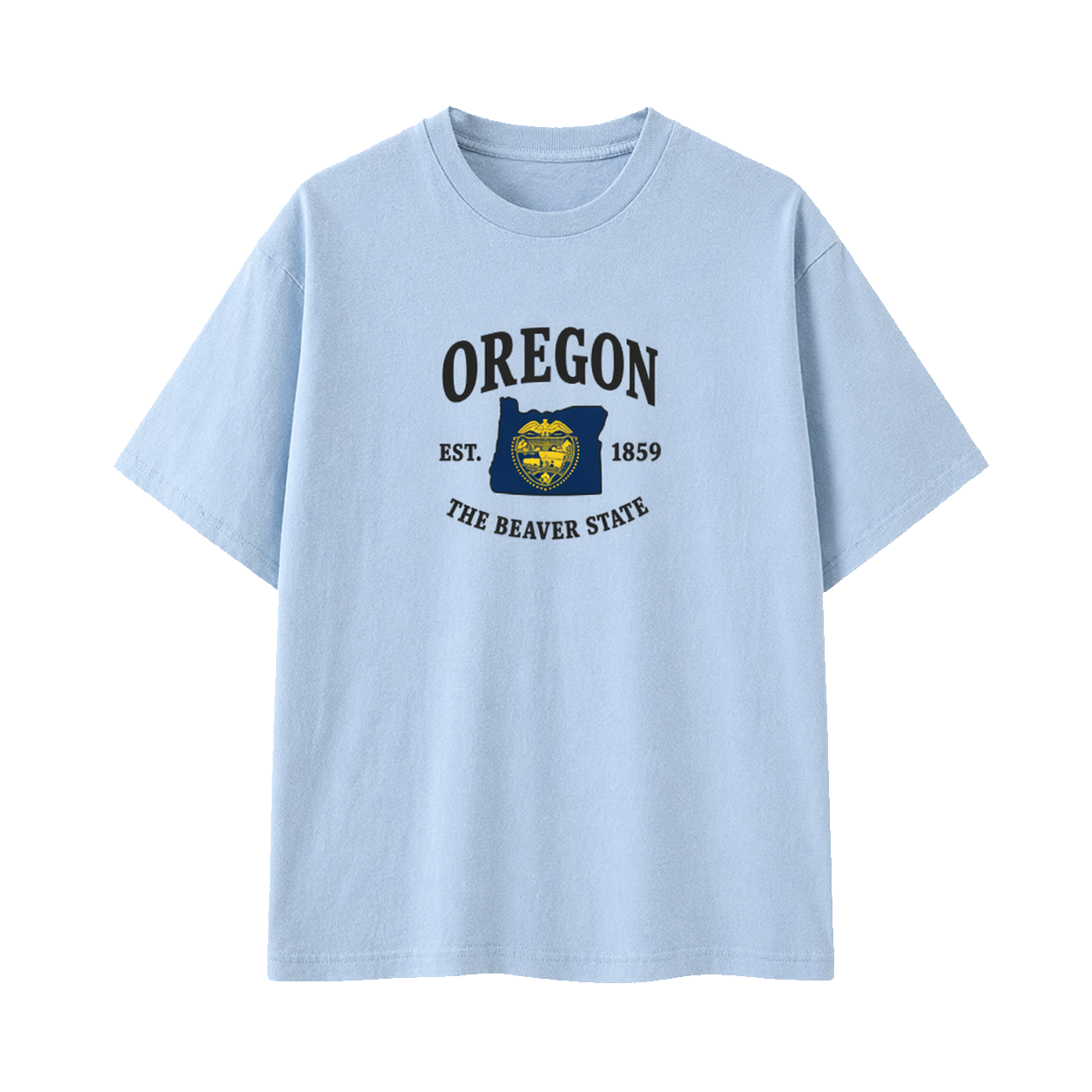 Collection 8 Oregon Essential Cotton T-Shirt - Light Blue front