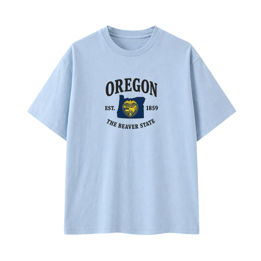 Collection 8 Oregon Essential Cotton T-Shirt - Light Blue front