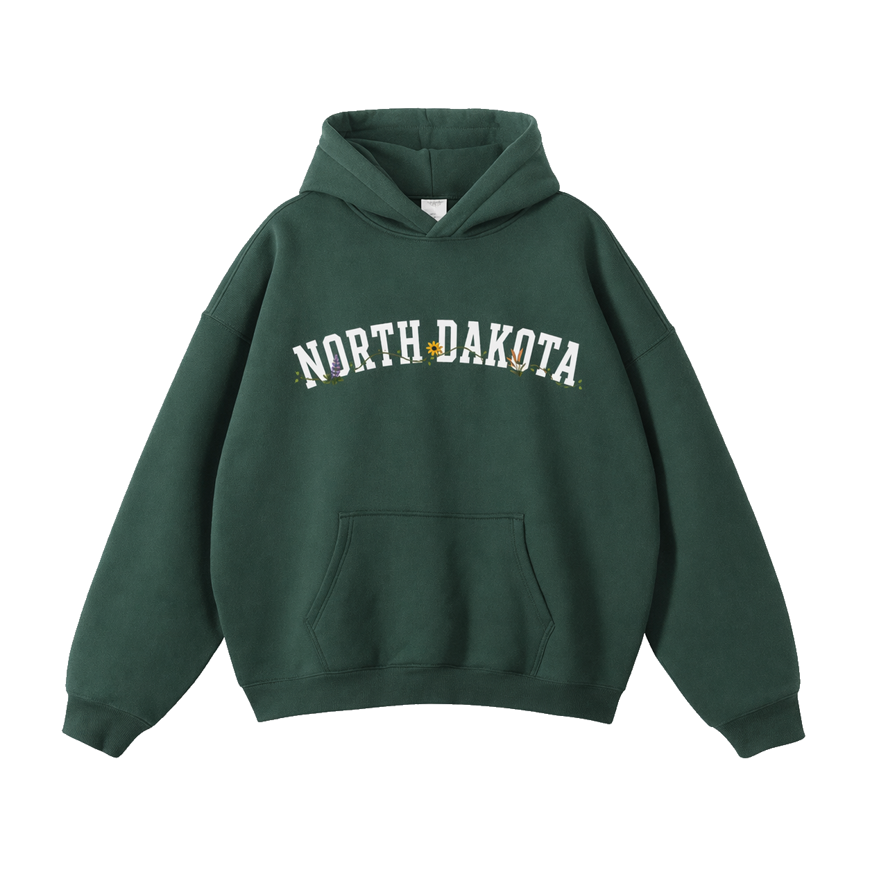 Collection 10 North Dakota Oversize Fleeced Hoodie - Eden Green front