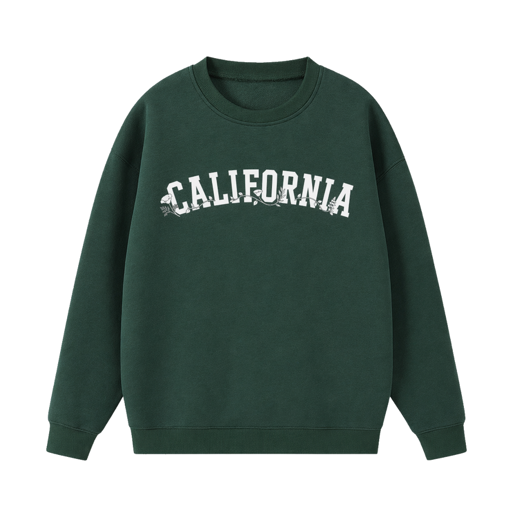 Collection 10 California Essential Heavyweight Crewneck Sweatshirt - Dark Green front