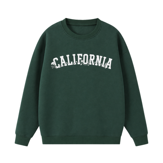 Collection 10 California Essential Heavyweight Crewneck Sweatshirt - Dark Green front
