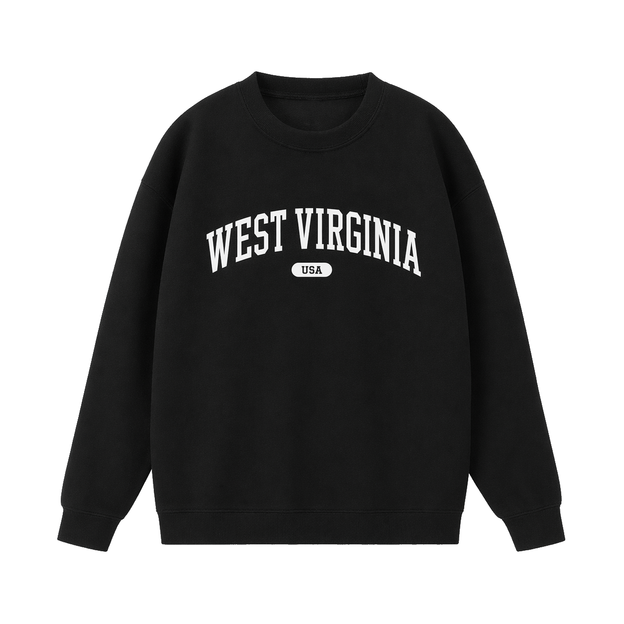Collection 4 West Virginia Essential Heavyweight Crewneck Sweatshirt - Black front
