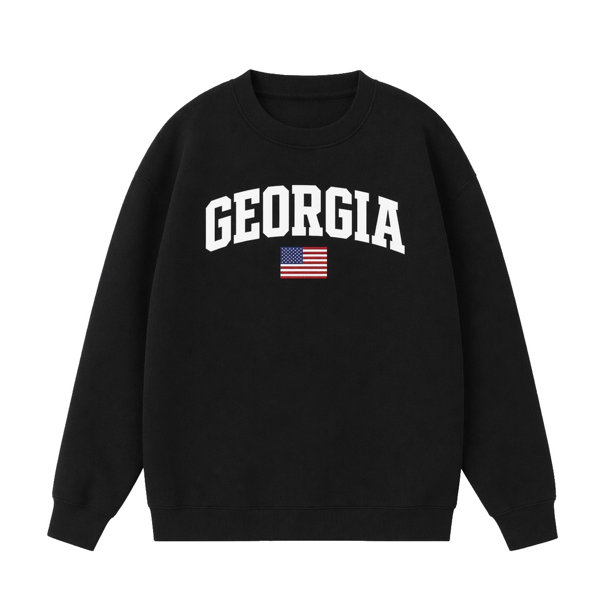 Collection 2 Georgia Essential Heavyweight Crewneck Sweatshirt - Black front