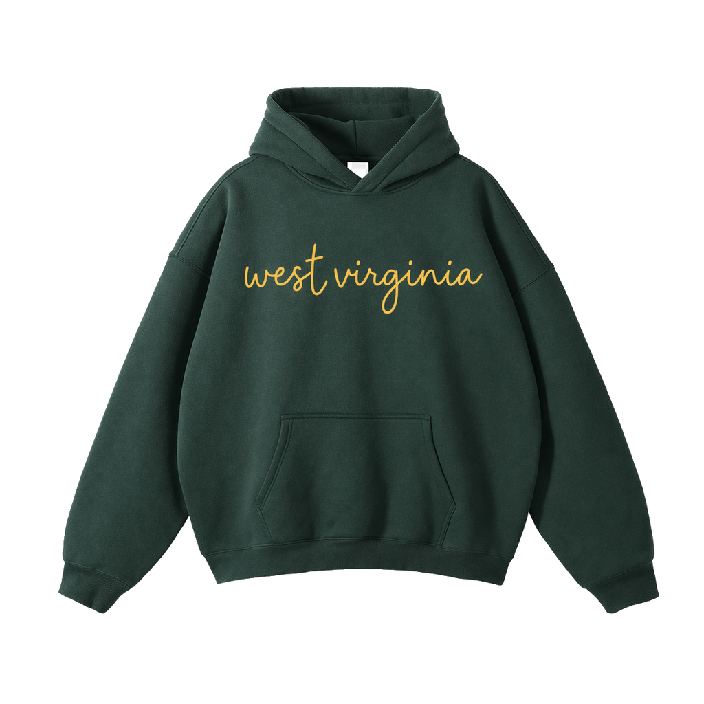Collection 3 West Virginia Oversize Fleeced Hoodie - Eden Green front