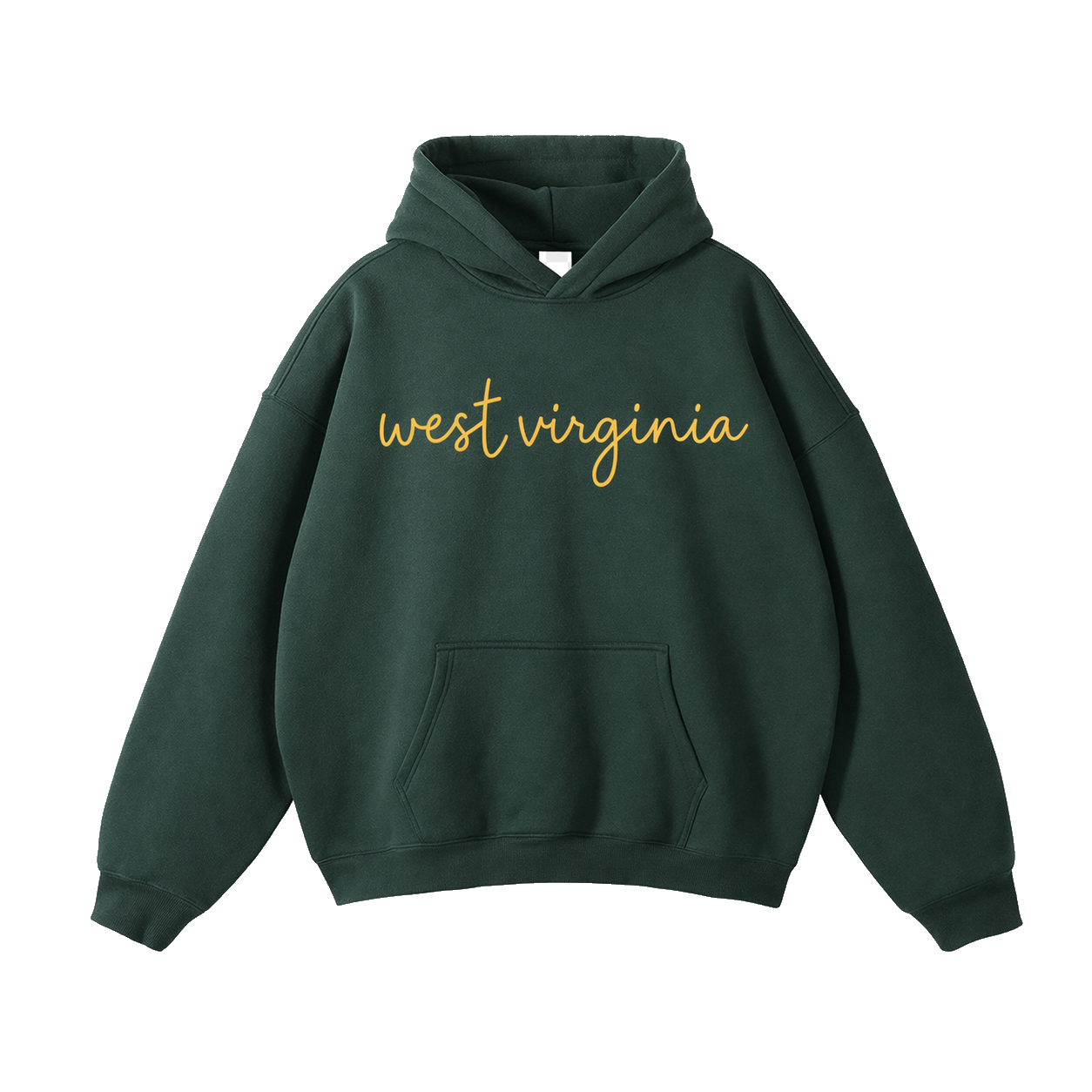 Collection 3 West Virginia Oversize Fleeced Hoodie - Eden Green front