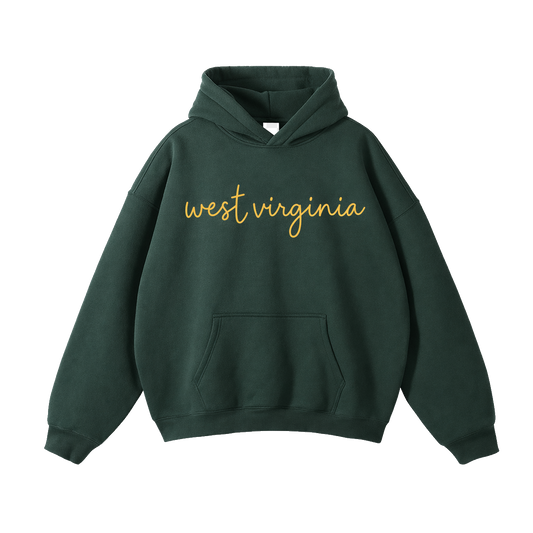 Collection 3 West Virginia Oversize Fleeced Hoodie - Eden Green front
