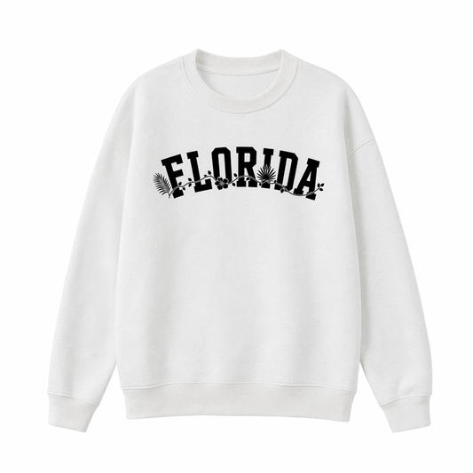 Collection 10 Florida Essential Heavyweight Crewneck Sweatshirt - White front