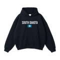 Collection 7 South Dakota Oversize Fleeced Hoodie - Black front