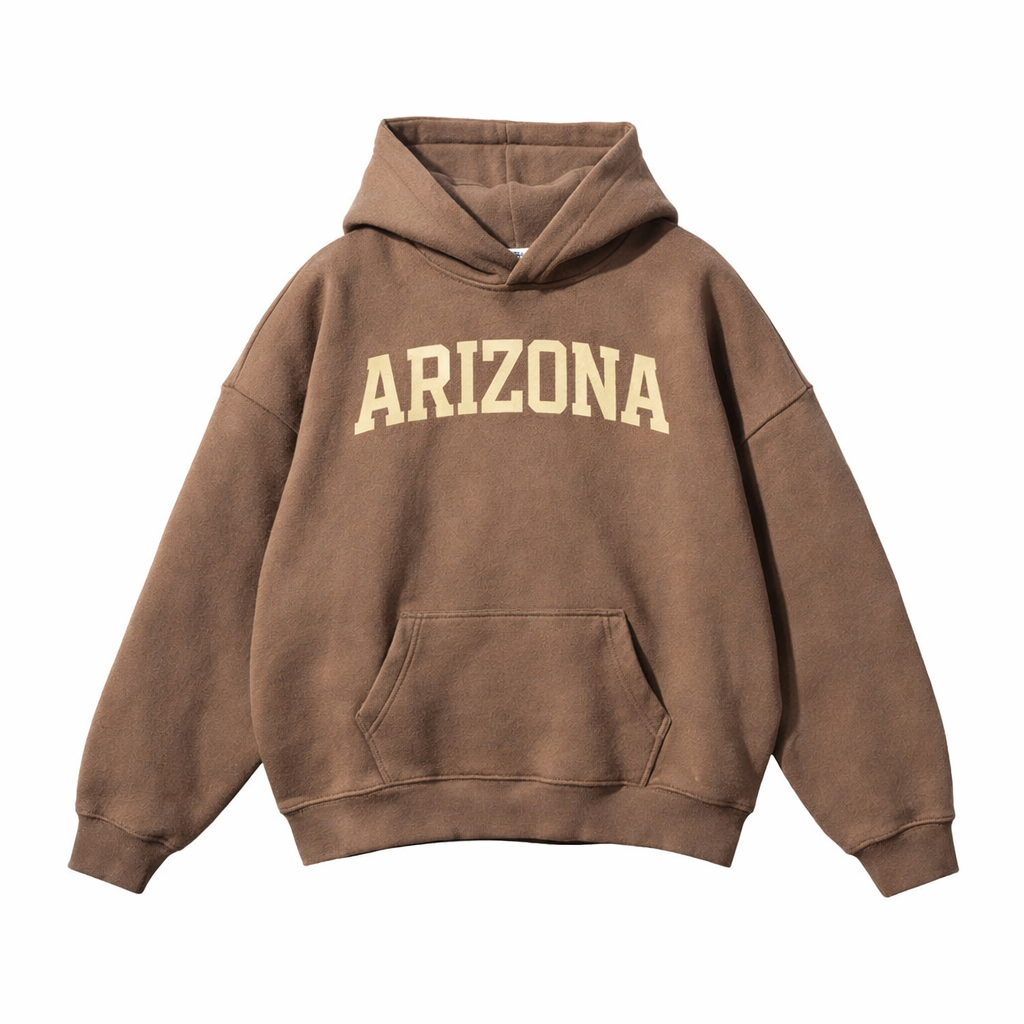 Collection 1 Arizona Oversize Fleeced Hoodie - Brown front